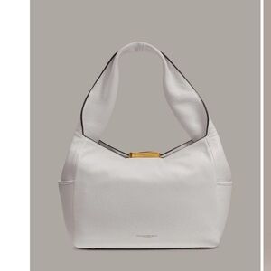 Donna Karan Amagansette White Leather Shoulder Bag